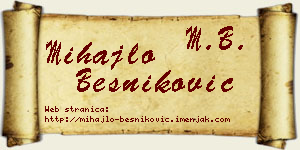 Mihajlo Besniković vizit kartica